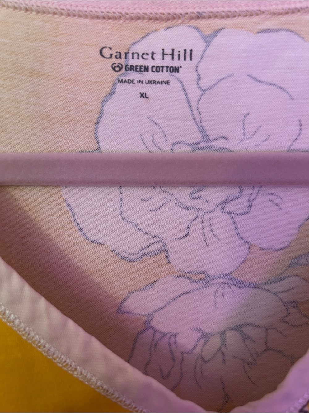 Garnet Hill Yellow Floral Short-Sleeve Nightgown - Picture 2 of 5
